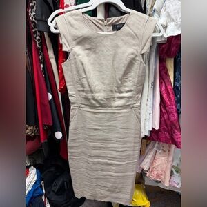 J.Crew Resume Sheath in stretch linen blend dress in flax beige size 00